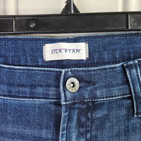 Lila Ryan Straight Leg Medium Wash Jeans Size 33 Distressed Cortland Ankle - Picture 3 of 11